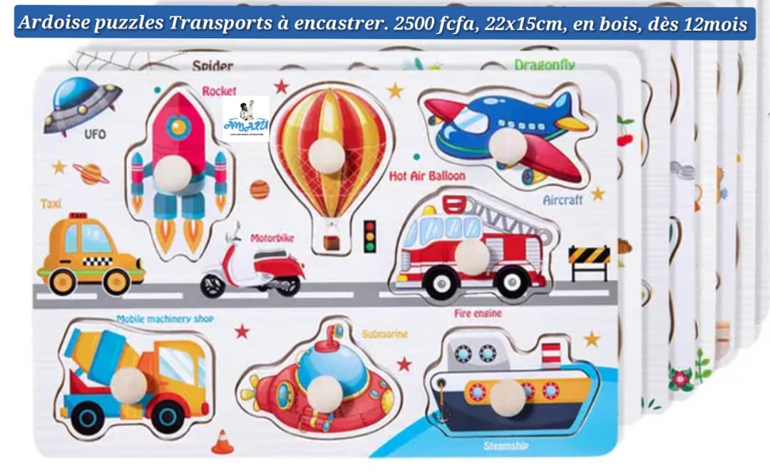 Ardoise puzzles Transports